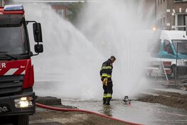 Flink gaslek in de Tempeliersstraat in Haarlem