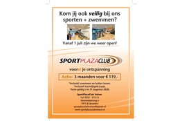 SportPlazaClub Velsen vanaf 1 juli weer open