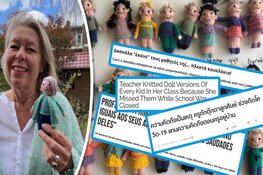 Juf Ingeborg maakte gebreide kleuterpoppetjes en is nu wereldberoemd: "Ongelooflijk"