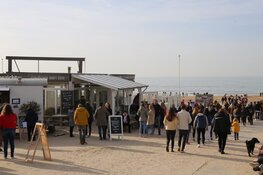 Drukte op het strand in Castricum