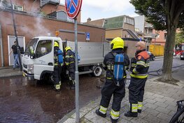 Bakwagen van Spaarnelanden in de brand gevlogen in Haarlem