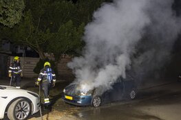 Auto zwaar beschadigd na brand aan de Cearalaan in Overveen