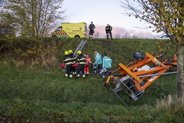 Hoogwerker breekt los van wagen en raakt fietser in Uitgeest