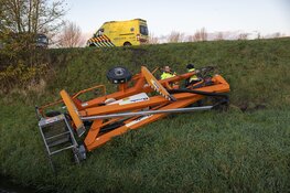 Hoogwerker breekt los van wagen en raakt fietser in Uitgeest
