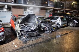 Auto`s door brand verwoest aan Bertha von Suttnerstraat in Haarlem