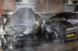 Auto`s door brand verwoest aan Bertha von Suttnerstraat in Haarlem