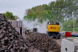 Brand op bouwterrein Velsen-Noord