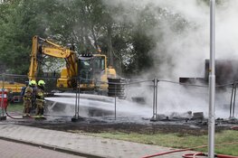 Brand op bouwterrein Velsen-Noord