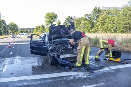 Aanrijding in Haarlem; aanhouding en auto in brand