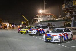 Brand op baggerschip aan Noorderkade in Beverwijk