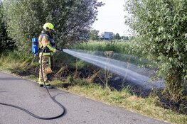 Stuk natuurgebied in brand langs de Westlaan in Velserbroek