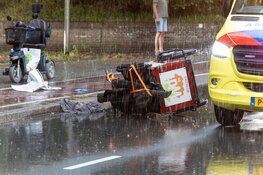 Bakfietser gevallen tijdens noodweer in IJmuiden