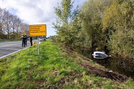 Auto te water gereden langs N205 in Haarlem