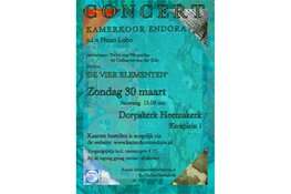 Zondag 30 maart geeft het Kamerkoor Endora het jaarlijkse concert in de Dorpskerk te Heemskerk