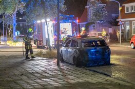 Auto gaat volledig in vlammen op bij nachtelijke autobrand in Haarlem
