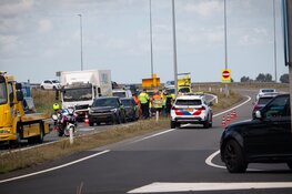 Schade en oponthoud na aanrijding op afrit A9 bij Uitgeest