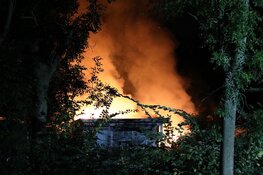 Metershoge vlammen bij brand op Volkstuincompex in Velsen-Noord