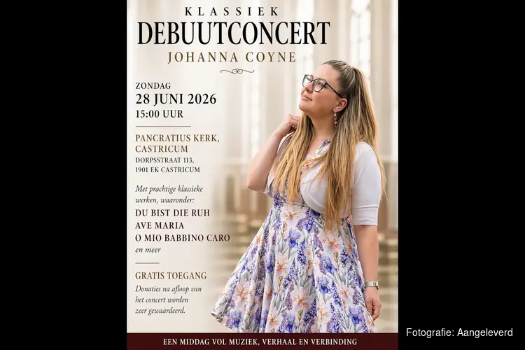 Een bijzonder muzikaal moment in de Pancratiuskerk, Castricum  Klassiek debuutconcert Johanna Coyne