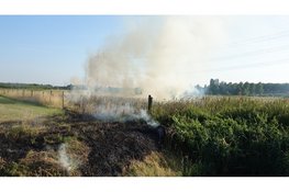 Brandweer blust brand in veld in Beverwijk