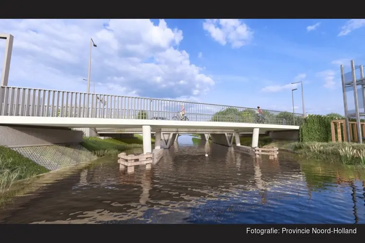 Start aanleg fietsbrug over Leidsevaart (N208)